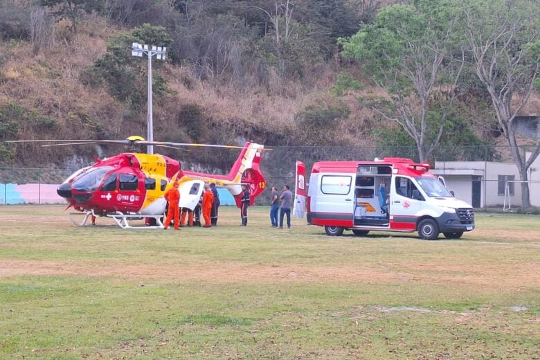 Comerciante é transferido de helicóptero para BH após grave acidente em Itabira
