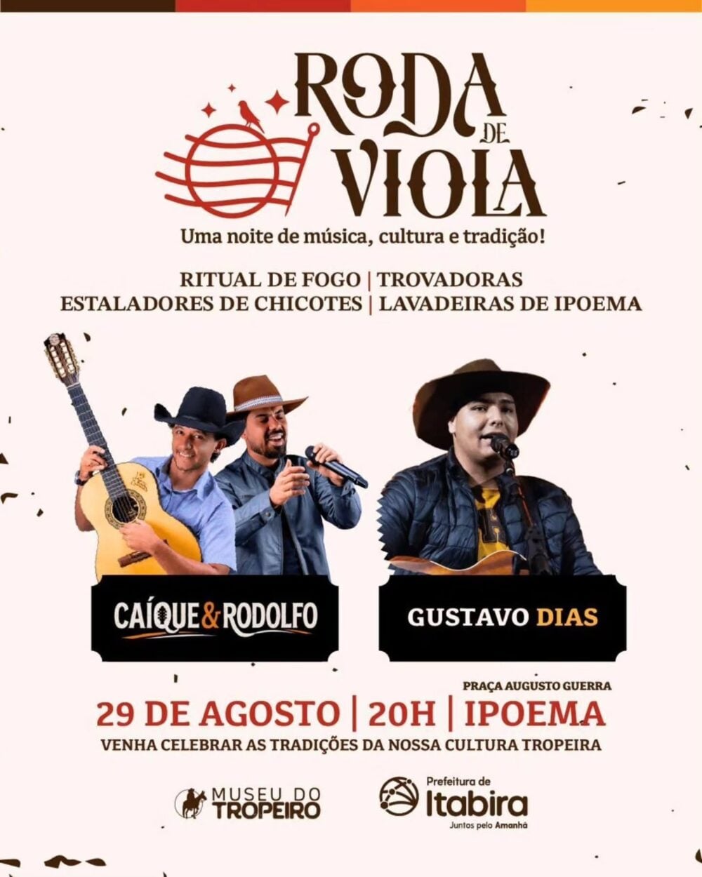 Ipoema recebe noite de música e tradição com a "Roda de Viola" neste sábado; confira a programação