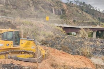 BR-381: começa recuperação de talude no Viaduto do Severo, em Antônio Dias