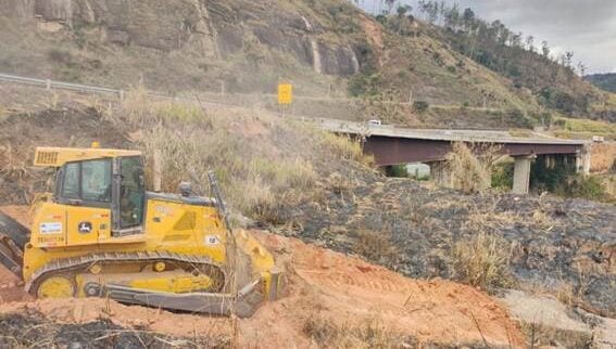 BR-381: começa recuperação de talude no Viaduto do Severo, em Antônio Dias