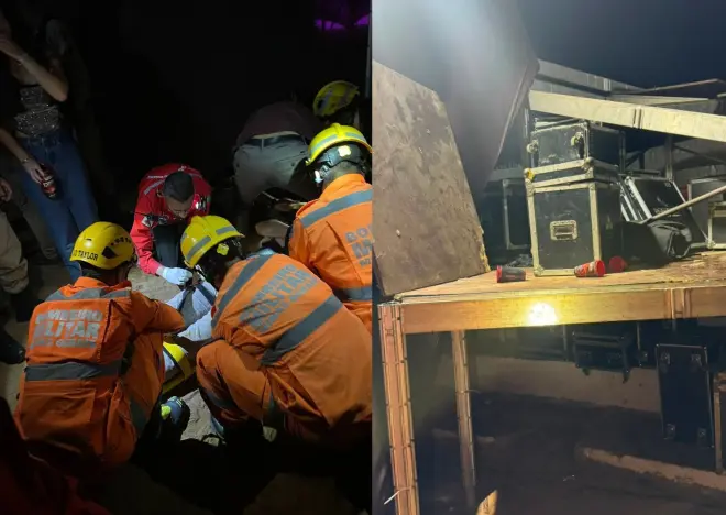 Dois acidentes com estruturas deixam 25 feridos durante a ExpoSete, em Sete Lagoas