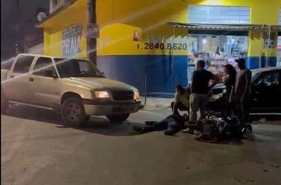 Motociclista fica ferido após colisão com caminhonete no bairro Praia, em Itabira