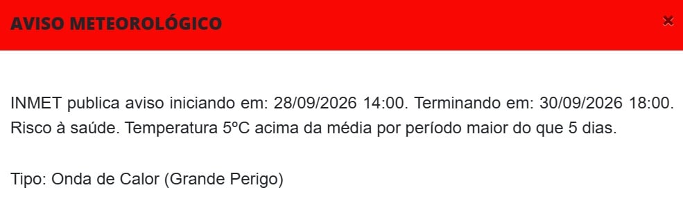 Previsão do tempo: BH, Itabira e João Monlevade têm alerta de calor nesta terça-feira