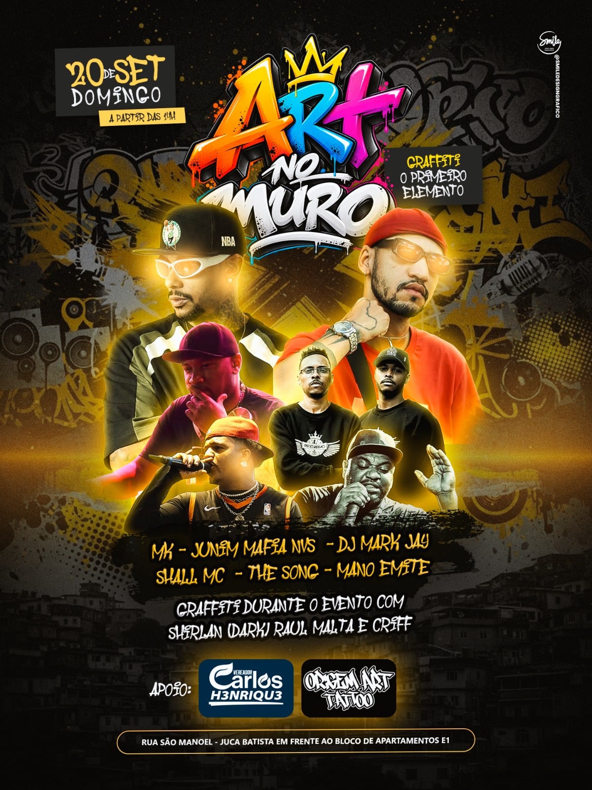 "Arte no Muro" reúne grafiteiros e artistas do rap neste domingo em Itabira