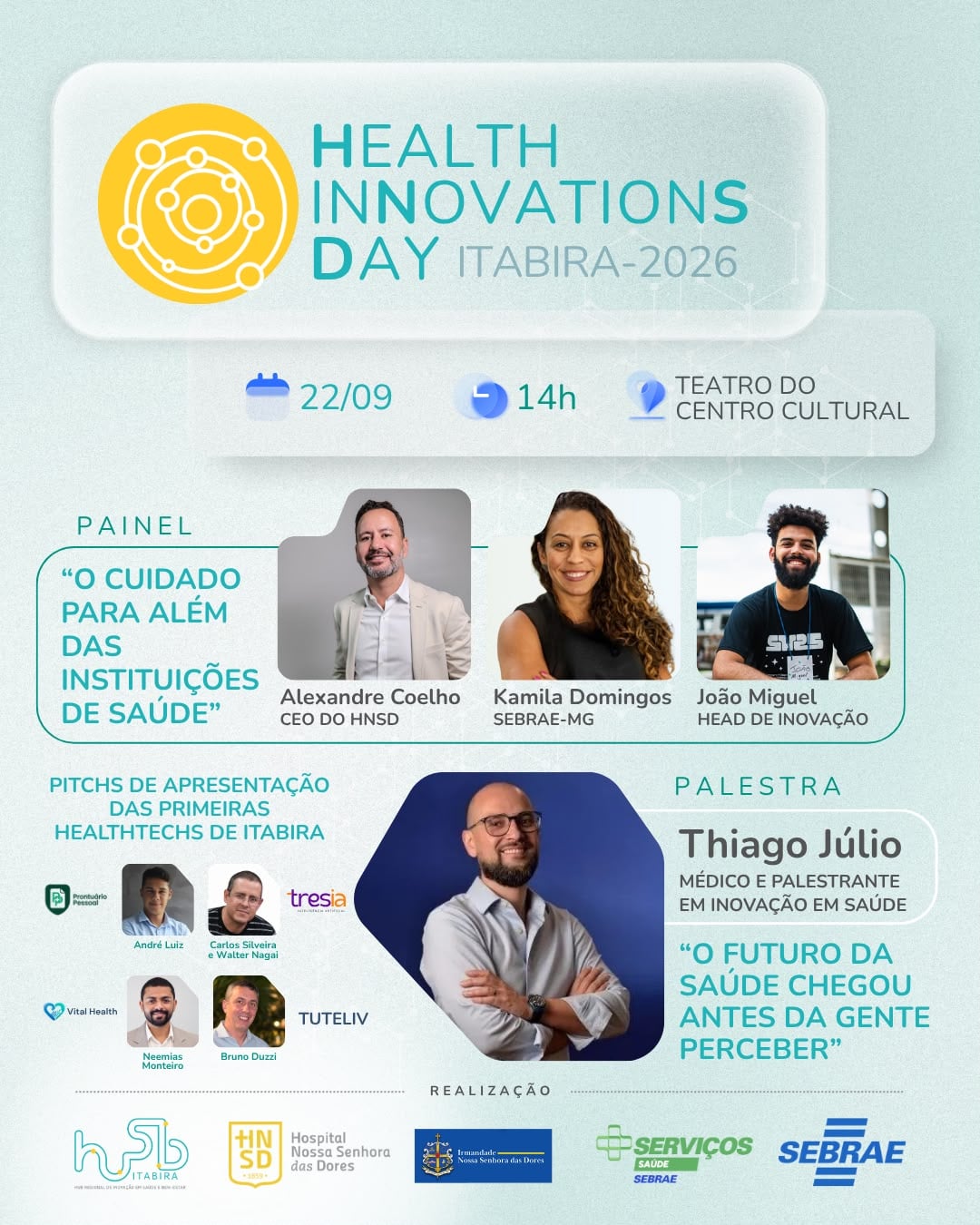 Health Innovations Day reúne saúde, tecnologia e empreendedorismo nesta terça-feira em Itabira; saiba mais