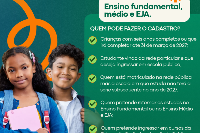 João Monlevade: começa o Cadastro escolar para o Ensino Fundamental, Médio e a Educação de Jovens e Adultos (EJA)