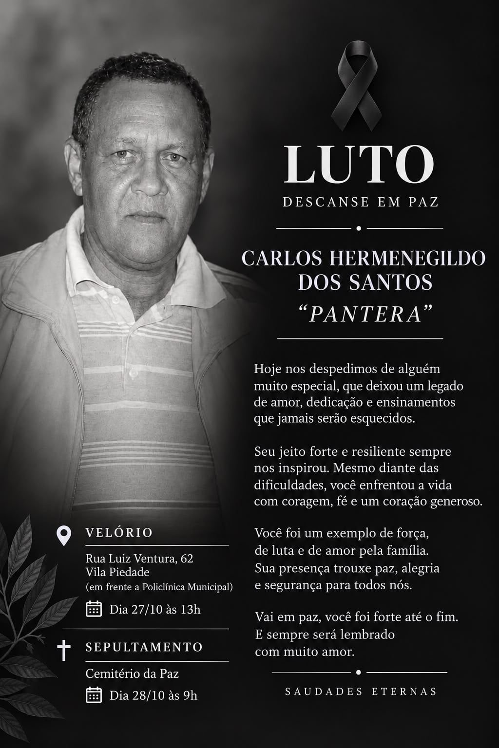 Itabira: morre Carlos Santos, proprietário do Bar do Pantera